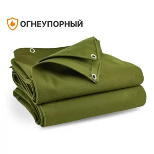 Брезентовый полог огнеупорный 350 гр/м2, размер 4 х 4 м